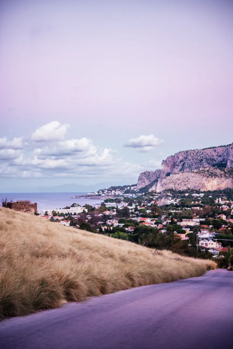 View over the Bay of Mondello toward Monte Pellegrino from the trail